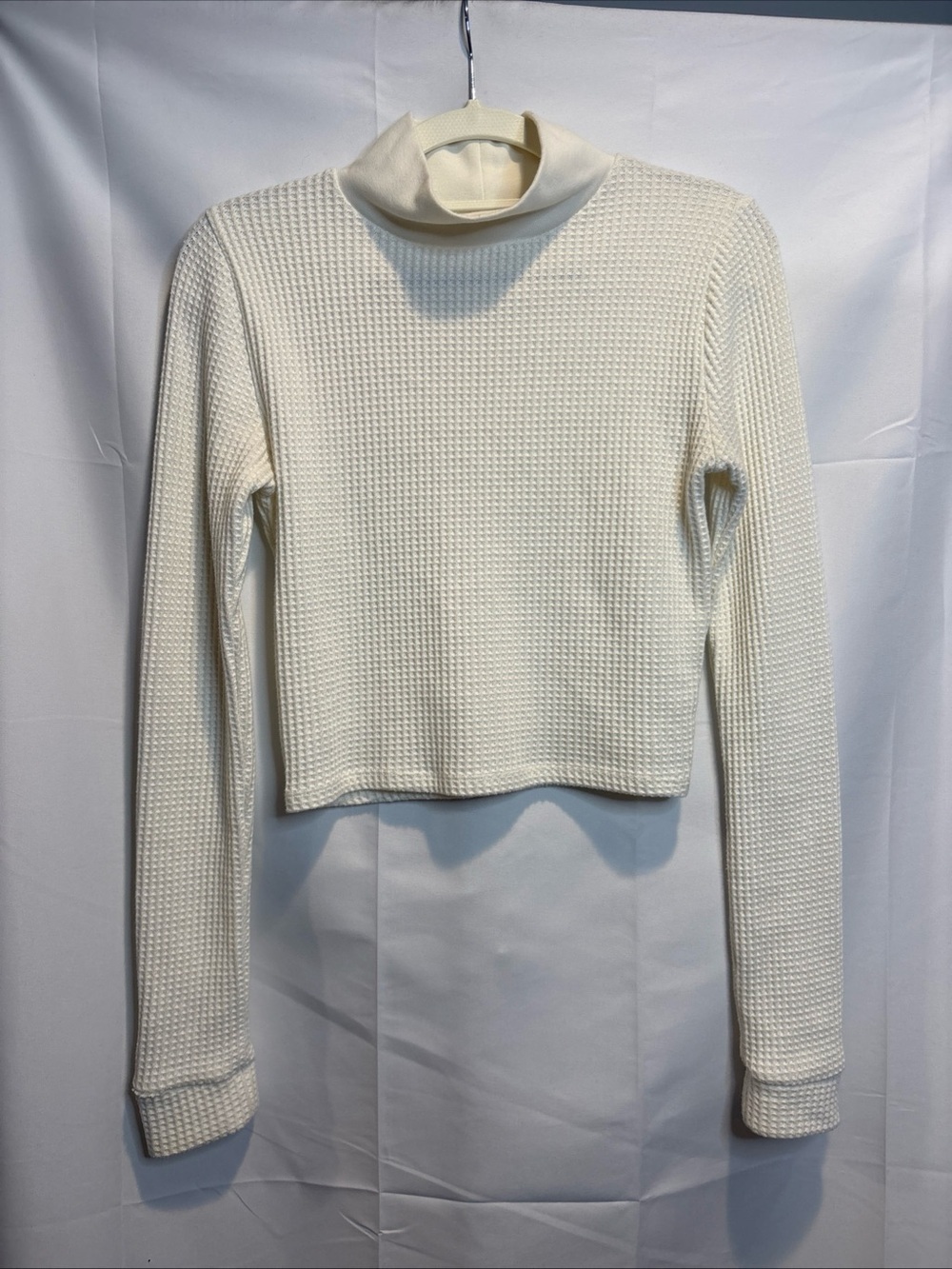 aerie Cream Knit Crop Turtleneck
